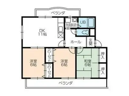 エスペランサ(3DK/3階)の間取り写真