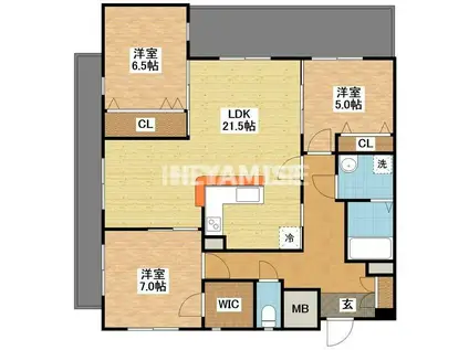 TAS2002(3LDK/7階)の間取り写真