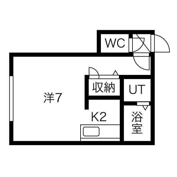シャネル中井(1K/3階)の間取り写真