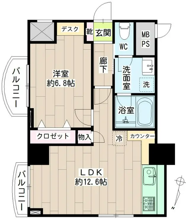 目黒西口マンション1号館 4階階 間取り
