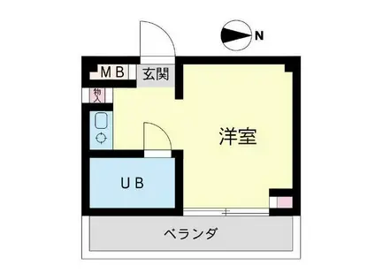 トップ成城学園(ワンルーム/3階)の間取り写真
