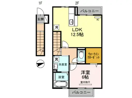 パルテール小雑賀(1LDK/2階)の間取り写真