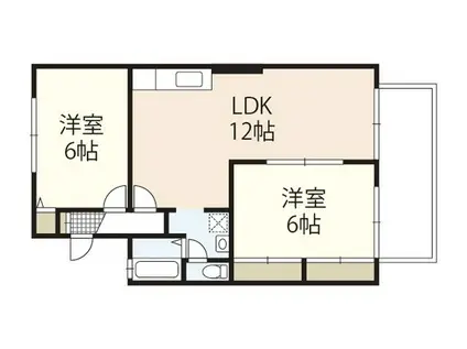 フリーダムスクエア小山(2LDK/1階)の間取り写真