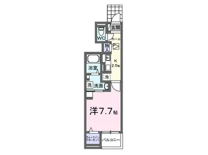 バーミィ ベル(1K/1階)の間取り写真