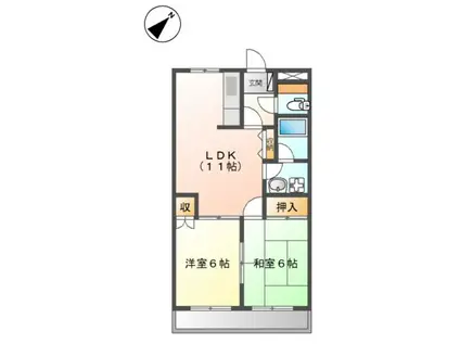 ブリリアントハイツ(2LDK/1階)の間取り写真