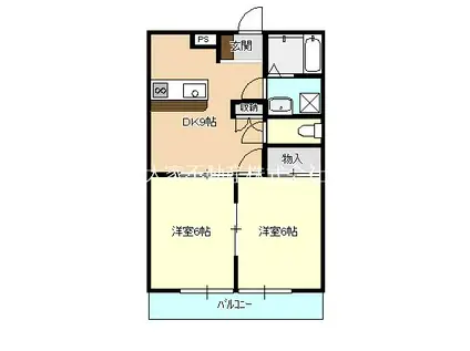 コーポラスたさきX(2DK/1階)の間取り写真