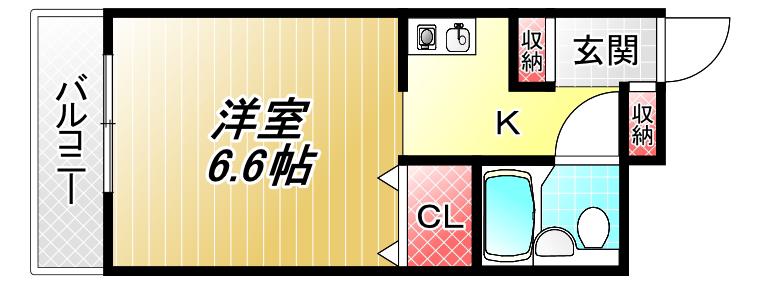 グリーンハウス(ワンルーム/4階)の間取り写真