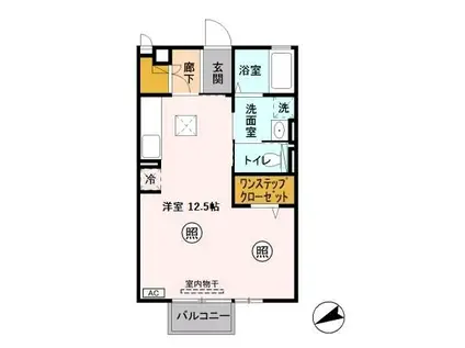 アルモニー(ワンルーム/1階)の間取り写真