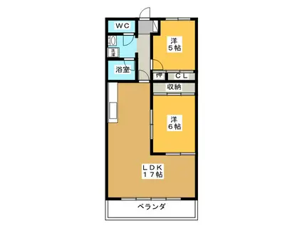 アステール(2LDK/1階)の間取り写真