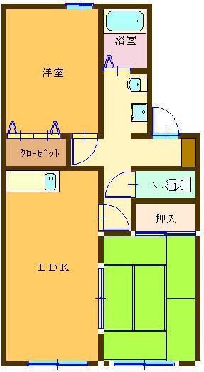 セジュールHIRO(2LDK/2階)の間取り写真