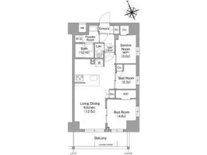 コンフォリア東葛西(2SLDK/8階)の間取り写真