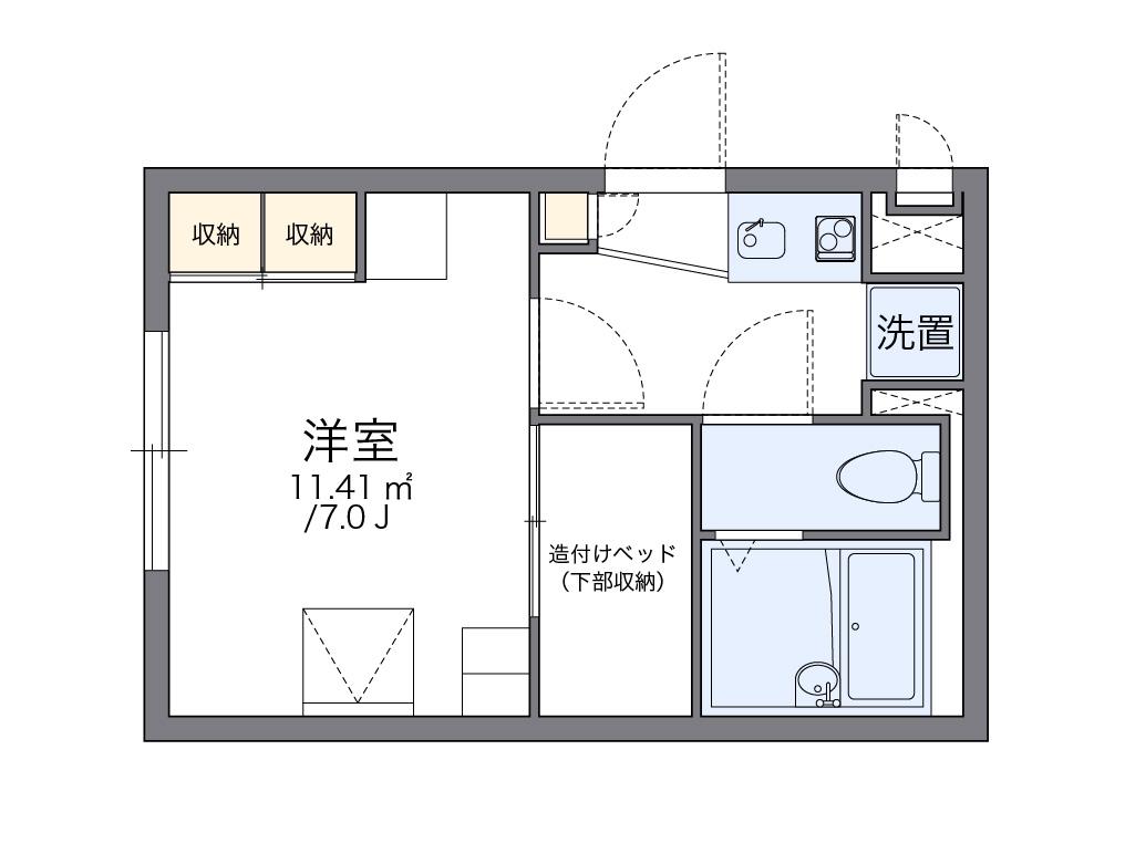 レオパレスドミールブラシェ(1K/2階)の間取り写真