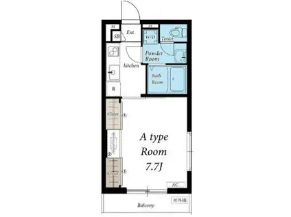 リブリ・垳(1K/3階)の間取り写真