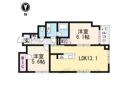 シャーメゾン祠西洞院二条(2LDK/1階)の間取り写真