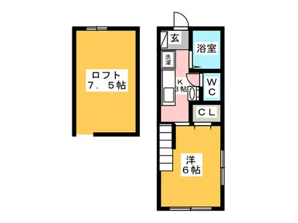 メゾン・ド・エスポアール(1K/1階)の間取り写真