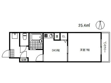 アーバンケー2(1DK/4階)の間取り写真