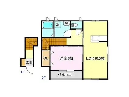 パークヒルIII(1LDK/2階)の間取り写真