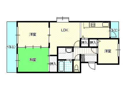 ディアライフ(3LDK/3階)の間取り写真