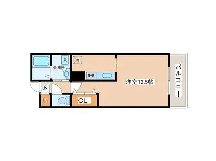 ユーナ・コピア(ワンルーム/2階)の間取り写真