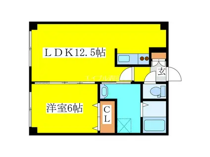 コーポアフロス(1LDK/2階)の間取り写真