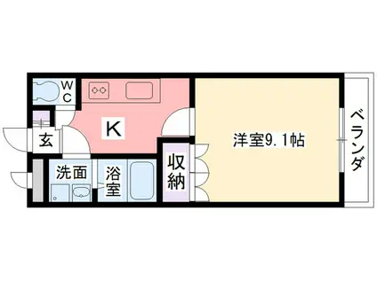 エスべランサ北今市(1K/1階)の間取り写真