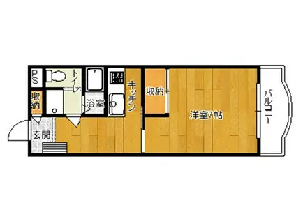 シンフォニー(1K/3階)の間取り写真