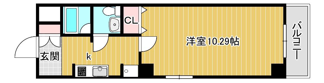アリビオ港晴(1K/2階)の間取り写真