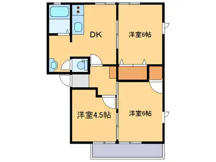 フォンティーヌA101(3DK/1階)の間取り写真