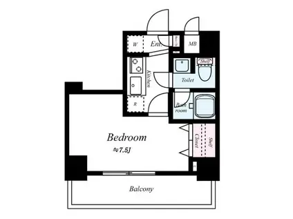 ドルチェ日暮里弐番館(1K/8階)の間取り写真