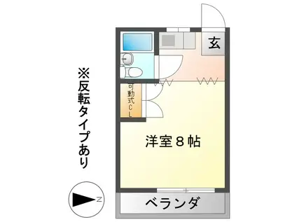 コーポ長屋(1K/2階)の間取り写真