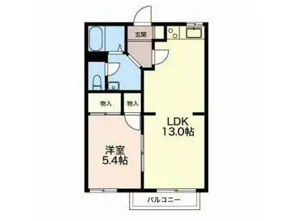 ルミエールさかざき A棟(1LDK/2階)の間取り写真