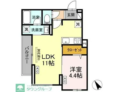 ASSET-COURT元横山町(1LDK/3階)の間取り写真