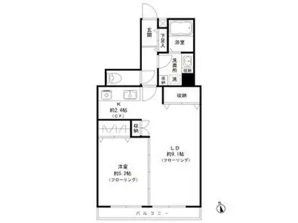 ダイアパレス浅間町(1LDK/6階)の間取り写真