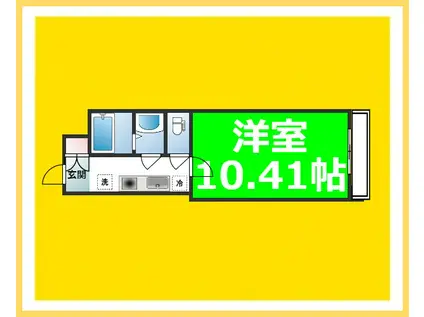 オリエンス夕陽丘(1K/3階)の間取り写真