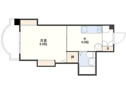 アパルタメントR(1K/3階)の間取り写真