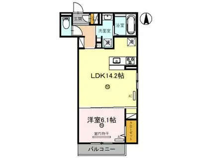 アルカンシエル(1LDK/2階)の間取り写真