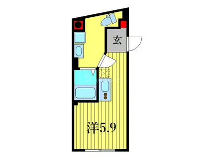 すすむテラス金町(ワンルーム/1階)の間取り写真