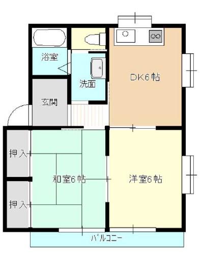 パレス富塚(3DK/2階)の間取り写真
