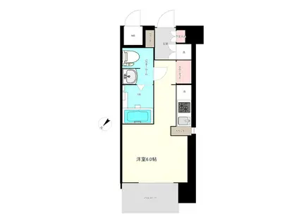 レジュールアッシュ長堀通南(ワンルーム/4階)の間取り写真