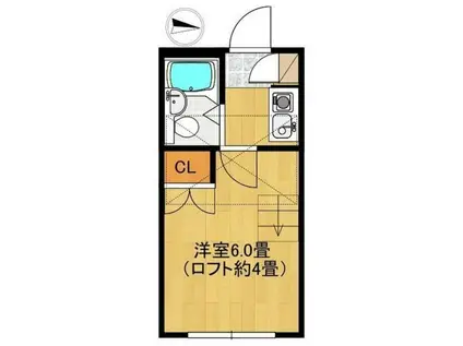 シャンテホワイト(1K/1階)の間取り写真