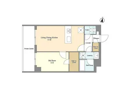 メゾンドオンディーヌ(1LDK/1階)の間取り写真