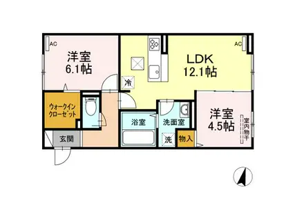 ブレインーゾーンIII(2LDK/1階)の間取り写真