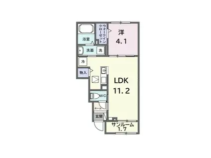 フェリス・カーサ(1LDK/1階)の間取り写真