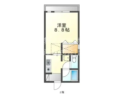 ブライト重留(ワンルーム/2階)の間取り写真