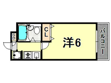 エコフラッツ西宮北口(1K/4階)の間取り写真