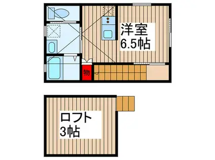 エリー八千代台(ワンルーム/2階)の間取り写真