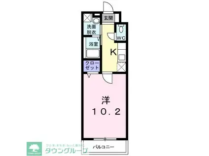 ヴィオラ(1K/3階)の間取り写真