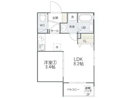 EG-10(1LDK/1階)の間取り写真