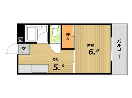 グローリア久保(1DK/1階)の間取り写真