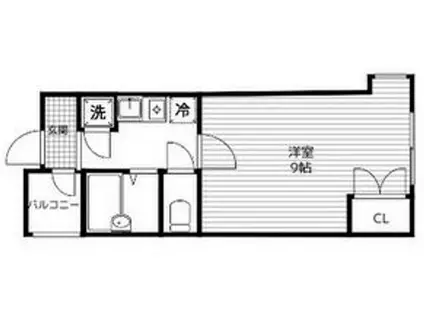 ヴァンデメール五橋(1K/3階)の間取り写真